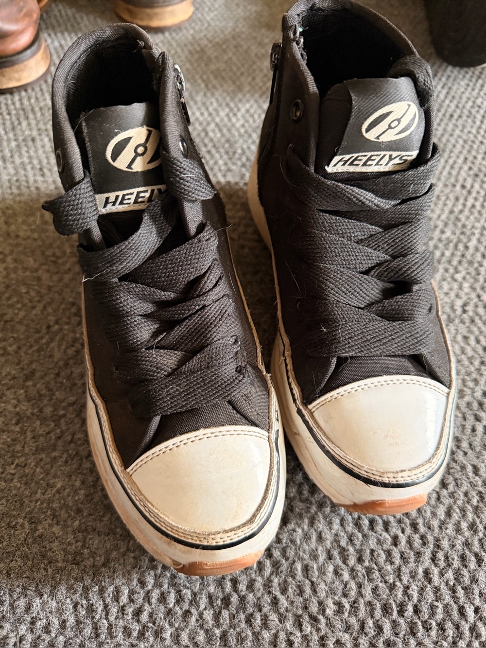 Heelys Black and White High-Top Skate Sneakers